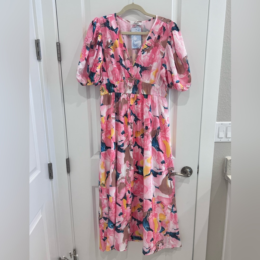 Amazon Pink Floral Maxi Dress